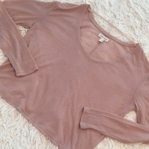 silence + noise cropped lightweight long sleeve T